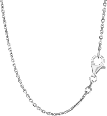 Produktbild von NKlaus Halskette 42cm Ankerkette diamantiert 925 Silber 1,2mm breite Silber - Collier 15083
