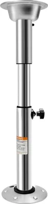 Produktbild von Verstellbares Tischbein - Teleskopisches Sockelgestell - Höhe 56,5–72 cm - Basis Ø 17,5 cm - Leichtes Aluminium + ABS - Silber
