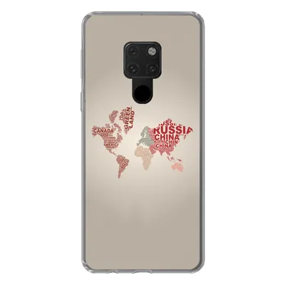 Produktbild von MuchoWow® Handyhülle Schutzhülle Hülle für Huawei P40 Lite Weltkarte - Karte - Briefe Silikon Softcase Handy Hülle - Handy