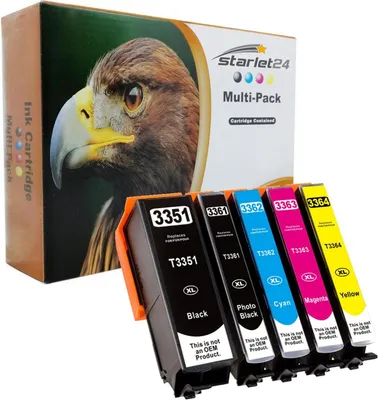 Produktbild von 5er-Set Druckerpatronen ersetzt Epson 33 XL (5 Farben, 25ml Schwarz, 13ml Photoblack/C/M/Y) – kompatibel mit Epson Expression Premium XP-Serie