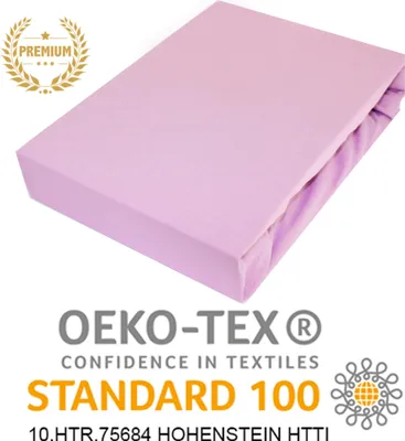 Produktbild von Spannbettlaken Jersey Bettlaken Betttuch Laken mit Gummizug 100% Baumwolle 70x180 cm VIOLETT PREMIUM