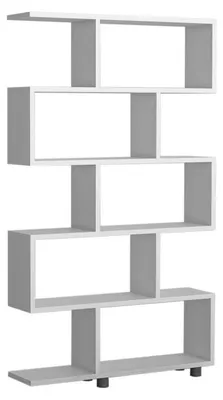 Image de Bibliothèque Étagère de rangement Bois MDF mélaminé Blanc H 156 cm Scandinave