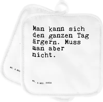 Produktbild von Mr. & Mrs. Panda Topfuntersetzer Man kann sich den... - Weiß - Geschenk, Spruch Sprüche Weisheiten Zitate Lustig Weisheit Worte, Ofenlappen, Kochlappen, Partner, Freund