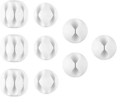 Produktbild von PolkaHome® 9er-Set Kabelclips Kabelmanagement Kabelhalter Schreibtisch Kabelorganisation weiß