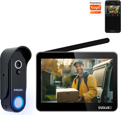 Image de EVOLVEO DoorPhone W7, Kit de visiophonie sans fil pour la maison avec écran noir WiFi