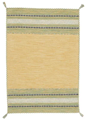 Produktbild von Flachgewebeteppich Kelim Azizi Gelb 240x340 cm | Moderner Teppich für Wohn- und Schlafzimmer