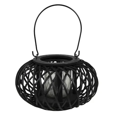 Produktbild von Clayre & Eef Windlicht Ø 23x12 cm Schwarz Bambus