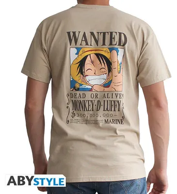 Produktbild von One Piece T-Shirt Uni Wanted sand Anime, Fan-Merch, TV-Serien 100% Baumwolle L