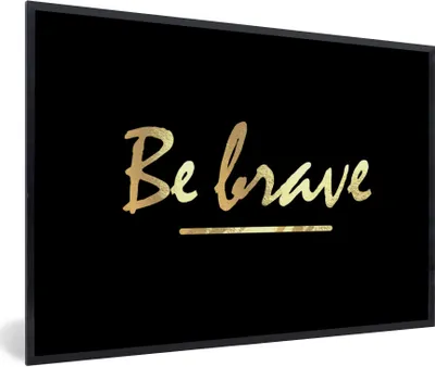 Produktbild von MuchoWow® Gerahmtes Poster Zitate - Gold - Schwarz 90x60 cm - Poster mit Schwarzem Bilderrahmen Wandposter Rahmen Foto Bilder - Fotorahmen - Foto-Plakat