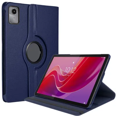 Image de Coque pour Lenovo Tab M11, Etui Rotatif 360° Multi-Angle Anti-Rayures CuirPolyuréthaneBleu Marine