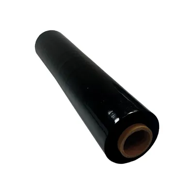 Produktbild von DULA Stretchfolie Schwarz 50 cm x 300 m, 1 Rolle Wickelfolie aus LLDPE, reißfeste Verpackungsfolie, Palettenfolie für Transport, Lagerung und Warensicherung