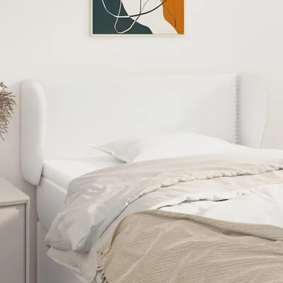 Produktbild von vidaXL Kopfteil mit Ohren Weiß 103x23x78/88 cm Kunstleder - Kopfteil - Kopfteile - Bett-Kopfteil - Bettkopfteil