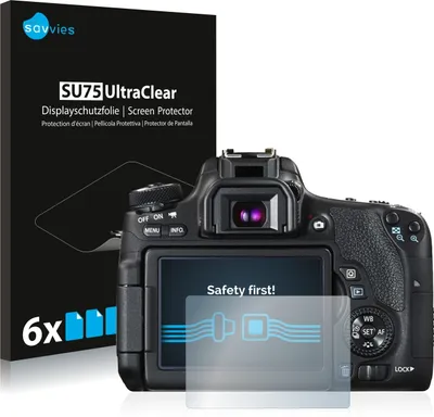 Produktbild von 6x Für Canon EOS 760D Schutzfolie Savvies Displayschutz Display Schutz Folie Klar Transparent