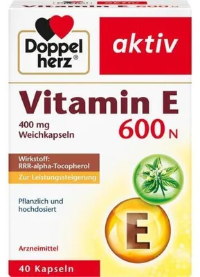 Produktbild von Dopperherz | Vitamin E 600 N | 40 Kapseln
