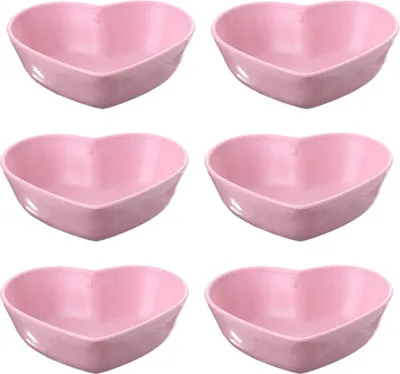 Produktbild von Dipschalen-Set, Herzschale, Porzellan, Sojasaucenschale, Mini-Beilage, Gewürzschale für Marmelade, Rosa, herzförmig