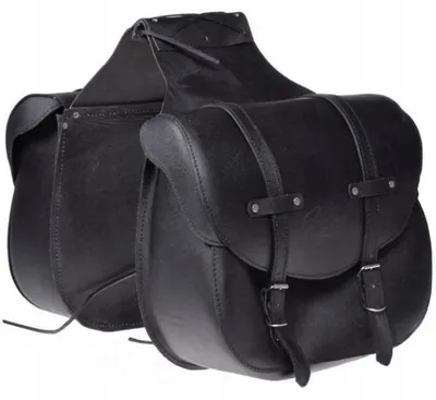 Produktbild von Motorrad Seitentaschen Schwarz Leder für Chopper