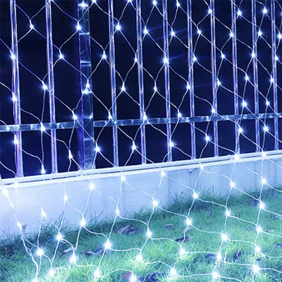 Produktbild von Jopassy LED Lichternetz Deko Lichtervorhang Außenlichterkette Lichterkette Beleuchtung 4.5x1.6M Kaltes Weiß