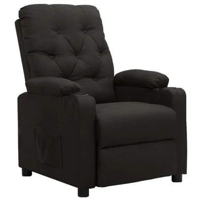 Image de Fauteuil inclinable Noir Tissu