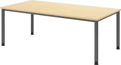 Produktbild von bümö Schreibtisch Serie-H - Nachbildung Ahorn, Gestell: Graphit, Größe:  200 x 100 cm