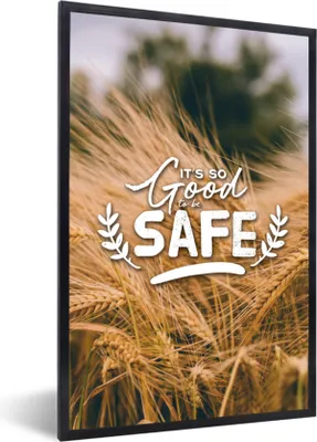 Produktbild von MuchoWow® Gerahmtes Poster Es ist so gut, sicher zu sein" - Sprichwörter - Zitate 60x90 cm - Poster mit Schwarzem Bilderrahmen Wandposter Rahmen Foto Bilder - Kunst