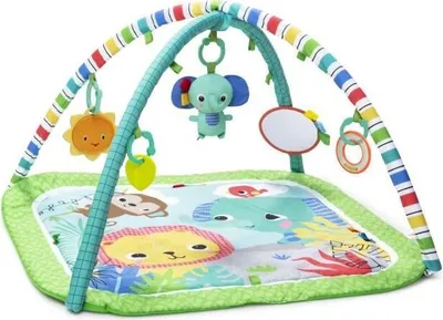 Produktbild von Baby Spielmatte, Faltbar, Jungle Grün, Mit Spielbogen, Sensorisches & Musikalisches Spielzeug, Spiegel