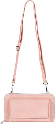 Produktbild von styleBREAKER Damen Handy Geldbörse mit Schultergurt und RFID Kartenhülle | Crossbody Umhängetasche mit Handyfach Reißverschluss Clutch 20x11 cm