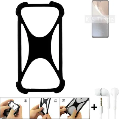 Produktbild von K-S-Trade Handy-Hülle + headphones kompatibel mit Motorola Moto G32 Schutz-Hülle Bumper Silikon Cover Case Silikoncase Silikonbumper TPU Softcase