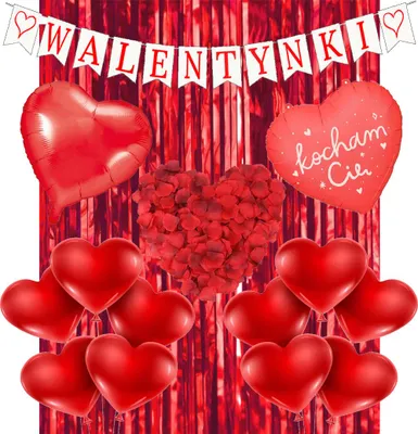 Produktbild von Valentinstag-Luftballons-Vorhang-Banner-Set