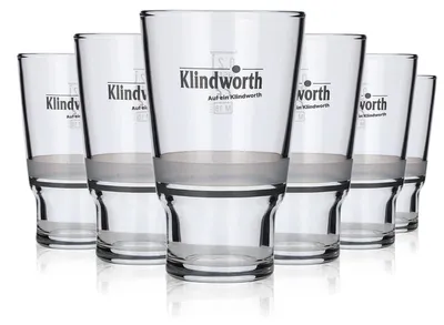 Produktbild von 6x Klindworth Glas 0,2l Willibecher Gläser Set Stapelbar Saft Mineralwasser Limo