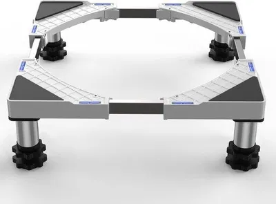 Immagine prodotto di Uniqoos® Base regolabile per lavatrici, asciugatrici, frigoriferi e congelatori – 45–65×13–17 cm, acciaio inossidabile/ABS, portata massima 250 kg