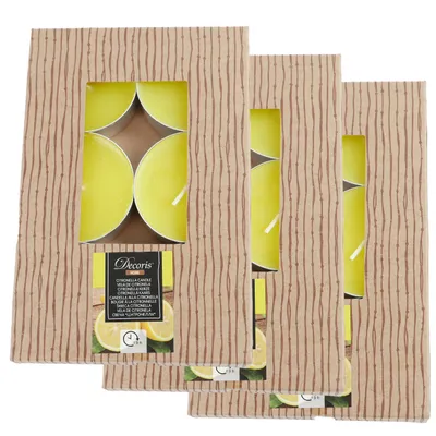Produktbild von Citronella 3 x 6er Pack Jumbo Teelichter Duftkerze Insektenschutz 9 Stunden