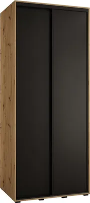 Produktbild von MEBLE KRYSPOL Davos 1 Schrank, zwei Türen - 235,2x120x45 cm - Artisan Schwarz Schwarz