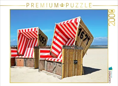 Produktbild von CALVENDO Puzzle Strandkörbe 2000 Teile Puzzle quer | 2000 Teile Lege-Größe 90x67cm Foto-Puzzle für glückliche Stunden