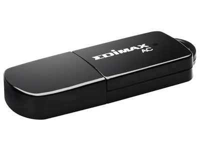 Produktbild von Edimax AC600, Kabellos, USB, WLAN, Wi-Fi 5 (802.11ac), 600 Mbit/s, Schwarz