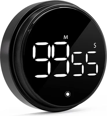 A close-up of a digital kitchen timer.