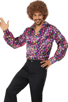 Produktbild von 60s Psychedelic CND Shirt Hippie Hemd bunt M