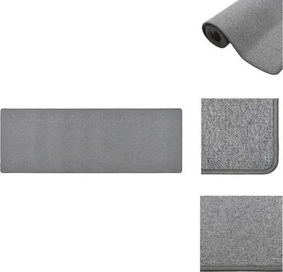 Image de vidaXL Tapis Gris foncé 80x250 cm - Tapis