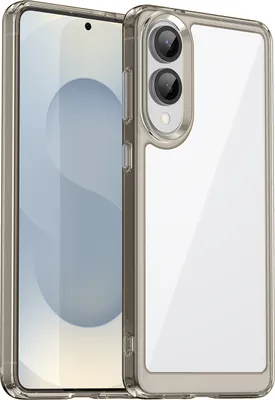 Image de Etui pour Samsung Galaxy S25 Edge transparent, antichoc Etui de protection en silicone TPU gris titane