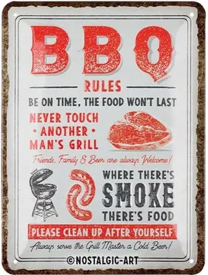 Image de Nostalgic-Art - Plaque en métal 15x20 cm - BBQ Rules