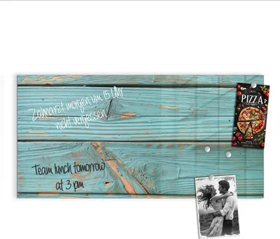 Produktbild von Magnettafel 100x50cm Pinnwand Whiteboard beschreibbar - Holzbretter Vintage