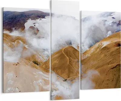 Produktbild von Bild auf Leinwand - Leinwandbild - 3 Teile - Berge Wolken Landschaft - 95x80cm - Wand Bild - Wanddeko - Wandbilder - Leinwanddruck - Bilder - Wanddekoration - Leinwand bilder - Wandbild - CB95x80-4711