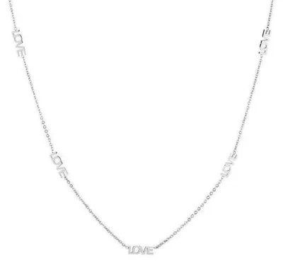 Immagine prodotto di Ultiluxe Collana con scritto LOVE - Argento - Gioielli per donne - Acciaio inossidabile - Senza nichel - Idea regalo - Collanina - Misura regolabile -