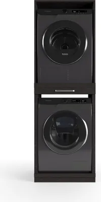 Produktbild von Wasophoogte® Waschmaschinen schrank Lisbon - waschmaschinen untergestell - waschmaschinen podest - 700(T)*665(B)*1980(H) mm - Schwarz