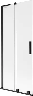Produktbild von Mexen Velar L Badewannenabtrennung, 2-flügelig, 80 x 150 cm, matt, schwarz - 896-080-003-31-70