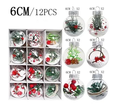 Immagine prodotto di Bubles natalizi Bubles per albero di Natale Decorazioni natalizie Bubles trasparenti 12 pezzi Ø6