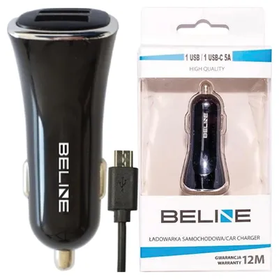 Produktbild von Beline Autoladegerät 3xUSB + Micro-USB 4A schwarz