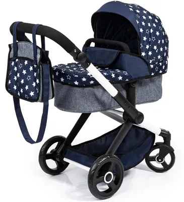 Immagine prodotto di Carrozzina per bambole Xeo combi stelle blu scuro