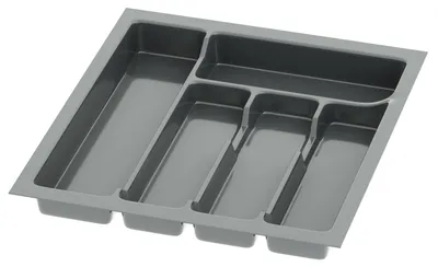 Produktbild von Sossai Besteckeinsatz Divio für Schubladen 45cm | 38 x 43 cm | Anthrazit Besteckkasten Schubladeneinsatz