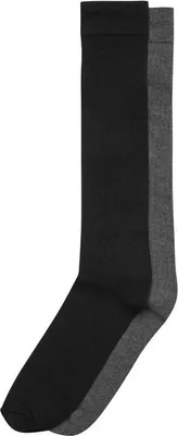 Obrázok produktu pre Ponožky Urban Classics High Knee Socks 2-Pack black+darkgrey - 47-50