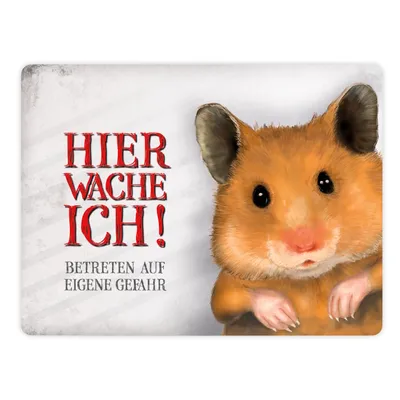 Produktbild von Metallschild XL mit Hamster Motiv und Spruch: Betreten auf eigene Gefahr ...